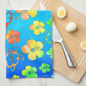 Tie Dye Honu en Hibiscus Theedoek (Quarter Fold)