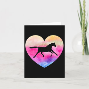 Tie Dye Horse Funny Horseback Riding Hippie Costum Kaart
