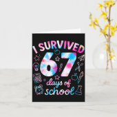 Tie Dye I Survived 67 Days Of School Funny Six Sev Kaart (Gele Bloem)