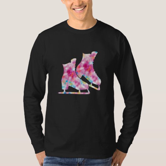 Tie Dye Ice Skates Ice Skating Figure Skating Girl T-shirt (Voorkant)
