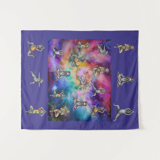 Tie Dye Ierse Wolfshond Wandkleed (Voorkant (horizontaal))