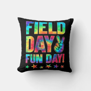Tie Dye Ik ben hier voor Velddag 2022 leraar S Kussen