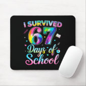 Tie Dye ik overleefde 67 dagen school grappig zes Muismat (Met muis)