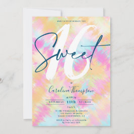 Tie dye Ikat regenboog pastel lettertype foto Swee Kaart