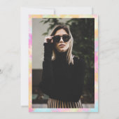 Tie dye Ikat regenboog pastel lettertype foto Swee Kaart (Achterkant)