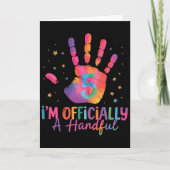 Tie Dye I'm Officially A Handful Five 5th Birthday Kaart (Voorkant)