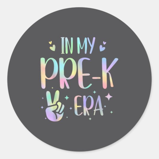 Tie Dye In My Pre-k Era  Ronde Sticker (Voorkant)