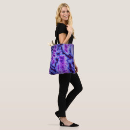 Tie Dye in Paars en blauw Tote Bag