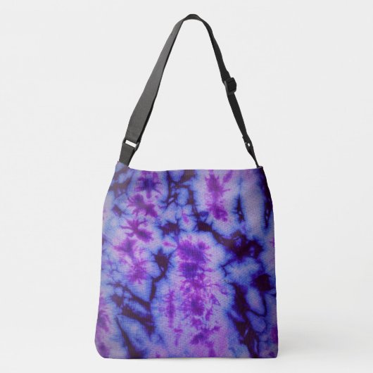 Tie Dye in Shades of Blue and Paars Crossbody Tas (Achterkant)