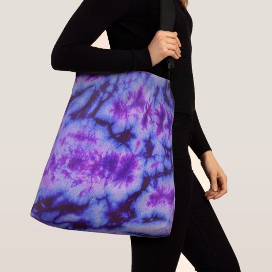 Tie Dye in Shades of Blue and Paars Crossbody Tas (Dichtbij)