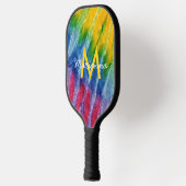 Tie Dye Initiaal Name Red Blue Green Pickleball Paddle (Links)