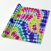 Tie Dye Inked Psychedelic Spiral Surface Art Cadeaupapier (Uitgerold)