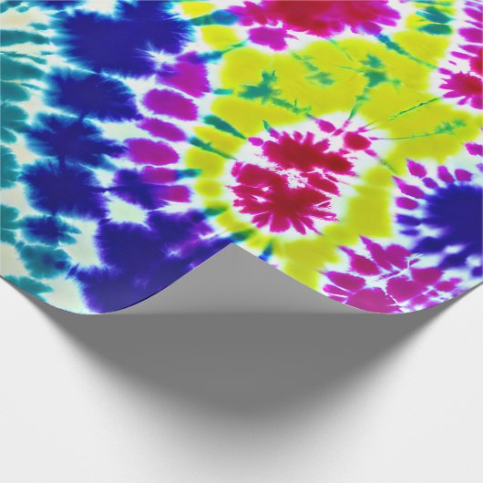 Tie Dye Inked Psychedelic Spiral Surface Art Cadeaupapier (Hoek)