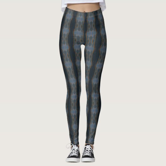 Tie-Dye Inspired Slate Blue Women's Leggings (Voorkant)