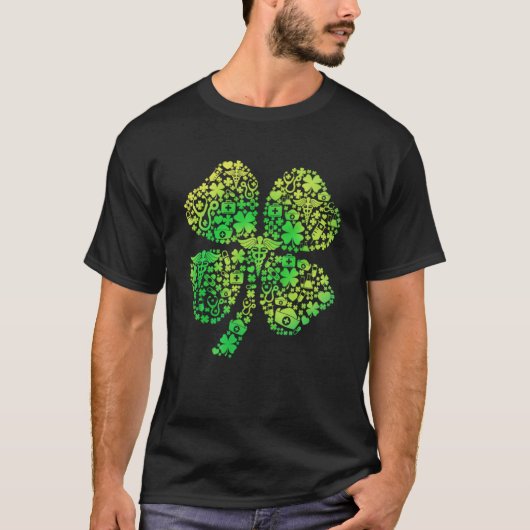 Tie Dye Irish Nurse Shamrock Stethoscope T-shirt (Voorkant)
