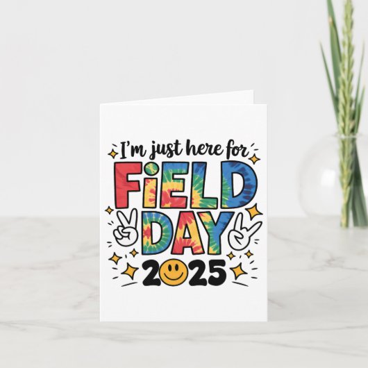 Tie Dye Just Here voor Velddag 2025 Vredesteken Te Kaart (Voorkant)