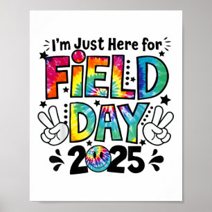 Tie Dye Just Here voor Velddag 2025 Vredesteken Te Poster