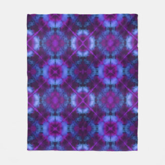 Tie Dye Kaleidoscope Vibrant Blue Paars Magenta Fleece Deken