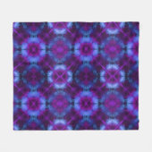 Tie Dye Kaleidoscope Vibrant Blue Paars Magenta Fleece Deken (Voorkant (Horizontaal))