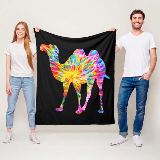 TIE DYE KAMEEL FLEECE DEKEN (In situ)