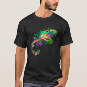 Tie Dye Kameleon Kleurrijke hagedis T-shirt
