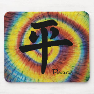 tie dye kanji voor vrede muismat