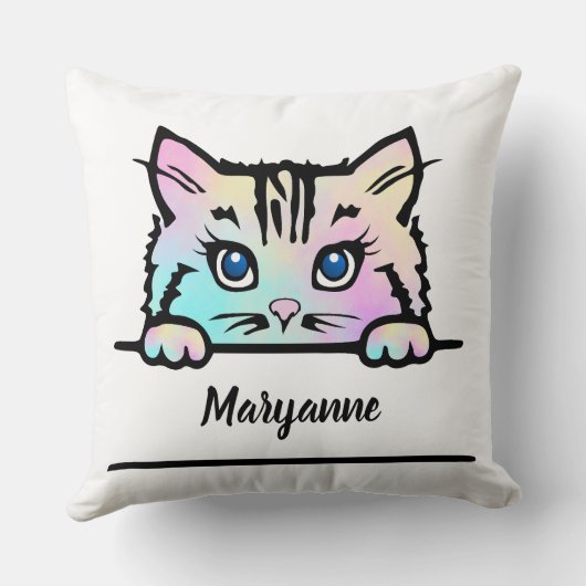 Tie Dye Kat Kussen (Achterkant)