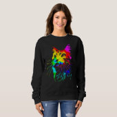 Tie Dye Kat Spat Kunst Trui (Voorkant volledig)