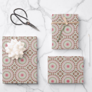 Tie Dye Kerstmis Mandala Inpakpapier Vel