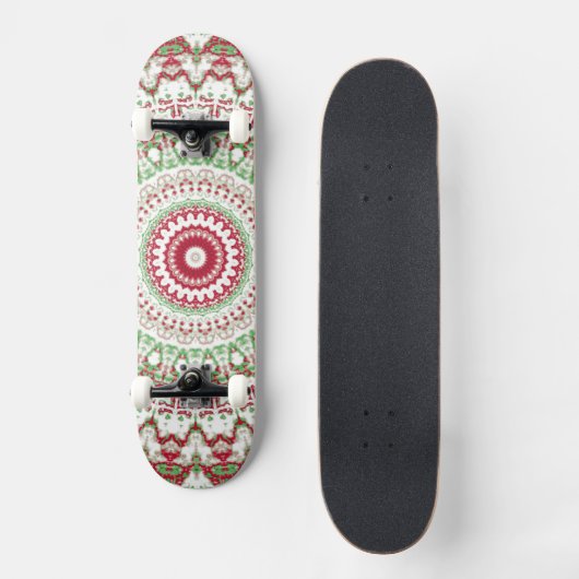 Tie Dye Kerstmis Mandala Persoonlijk Skateboard (Voorkant)
