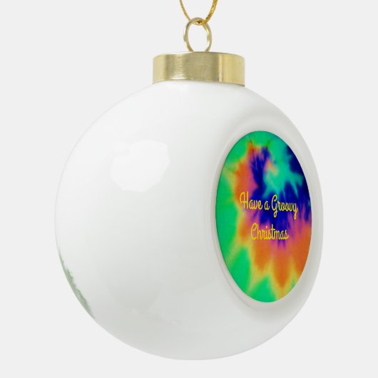 Tie Dye Kijk kerstbal Keramische Bal Ornament (Links)