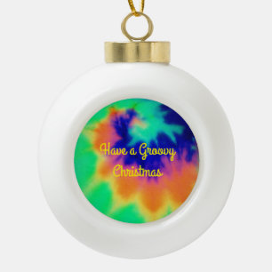 Tie Dye Kijk kerstbal Keramische Bal Ornament
