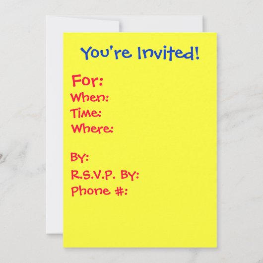 Tie Dye Kijk Uitnodiging (Achterkant)