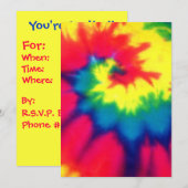 Tie Dye Kijk Uitnodiging (Voorkant / Achterkant)
