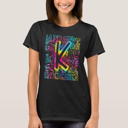 Tie Dye Kindergarten Typografische Team Kindergart T-shirt (Voorkant)