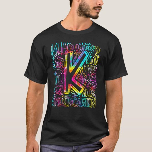 Tie Dye Kindergarten Typografische Team Kindergart T-shirt (Voorkant)