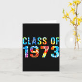 Tie dye klas van 1973 73 reünie middelbare school kaart (Gele Bloem)