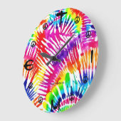 Tie Dye Kleur Barst Vrede Ontwerp Wandklok (Hoek)