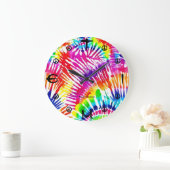 Tie Dye Kleur Barst Vrede Ontwerp Wandklok (Huis)