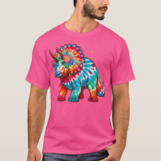 Tie Dye Kleur Triceratops Stropdas Geverfde Dinosa T-shirt