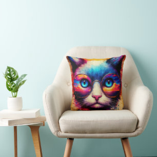 Tie Dye Kleuren Kat Kussen