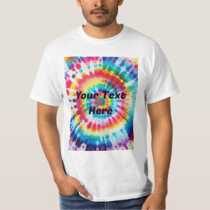 Tie-Dye Kleurrijk Voeg Uw Tekst Toe T-shirt