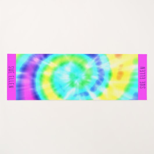 Tie Dye Kleurrijke Rainbow Swirl Yoga Mat (Voorkant (horizontaal))