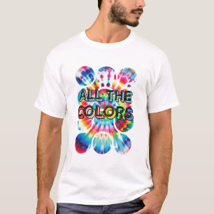 Tie-Dye Kleuruitbarsting Retro Stijl T-shirt
