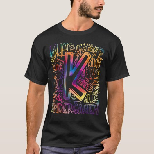 Tie Dye Kleuterschool Leraar Shirt (Voorkant)