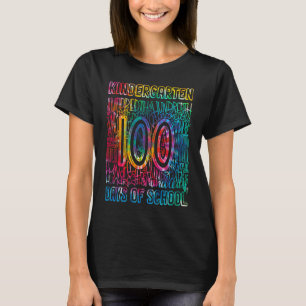 Tie Dye Kleuterschool Typografie 100 dagen school T-shirt
