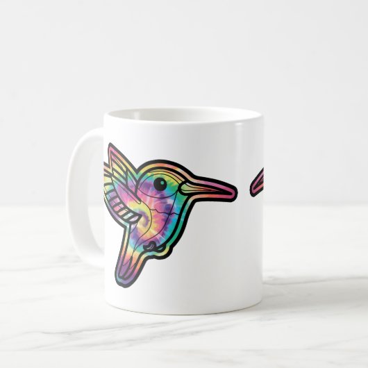 Tie Dye Kolibrie Koffiemok (Voorkant links)