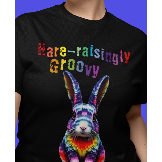 Tie Dye Konijn Groovy Haas Retro Bunny T-shirt