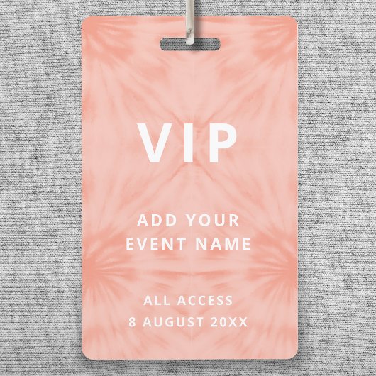 Tie Dye | Koraalroze evenementenfestival VIP Badge