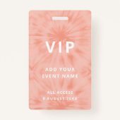 Tie Dye | Koraalroze evenementenfestival VIP Badge (Achterkant)